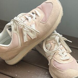 New Balance Pink & White 574 Men 11 Women 9.5